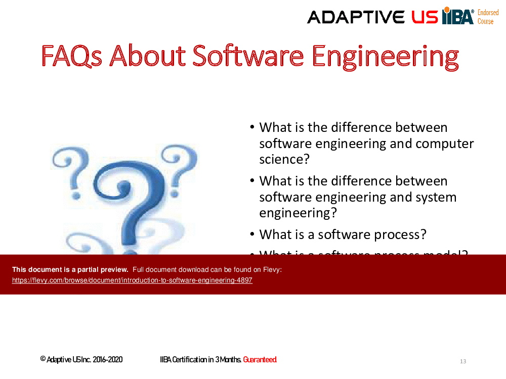 Introduction to Software Engineering (32-slide PPT PowerPoint presentation (PPTX)) Preview Image