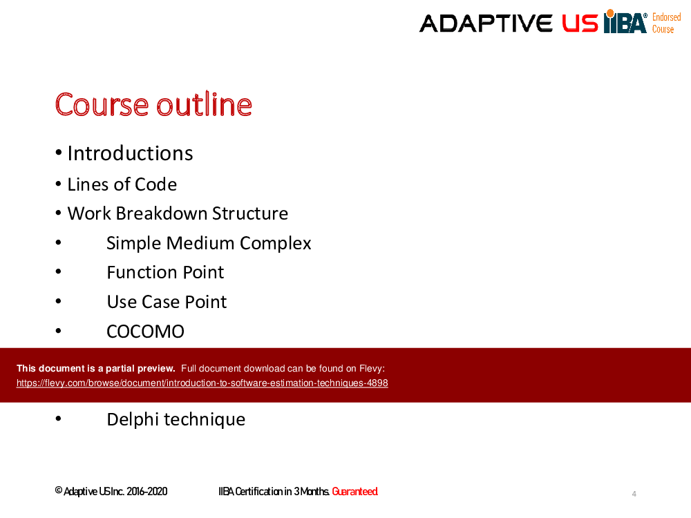 Introduction to Software Estimation Techniques (61-slide PPT PowerPoint presentation (PPTX)) Preview Image