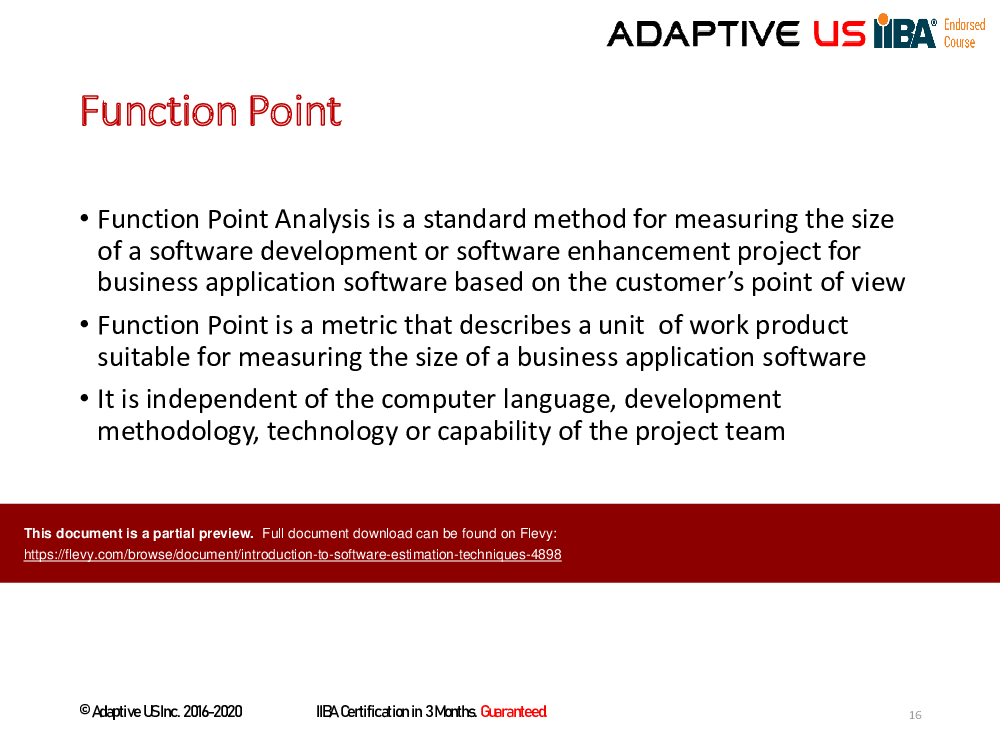 Introduction to Software Estimation Techniques (61-slide PPT PowerPoint presentation (PPTX)) Preview Image