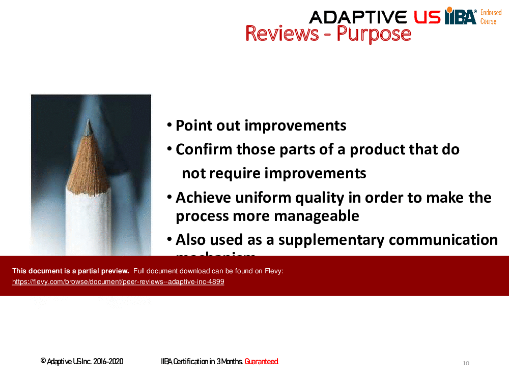 Peer Reviews - Adaptive Inc (49-slide PPT PowerPoint presentation (PPTX)) Preview Image