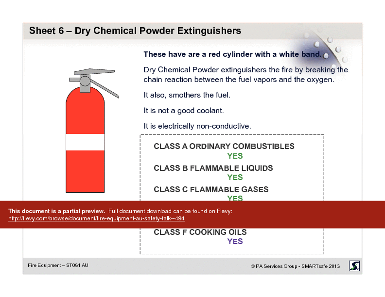Fire Equipment AU - Safety Talk  (24-page PDF document) Preview Image