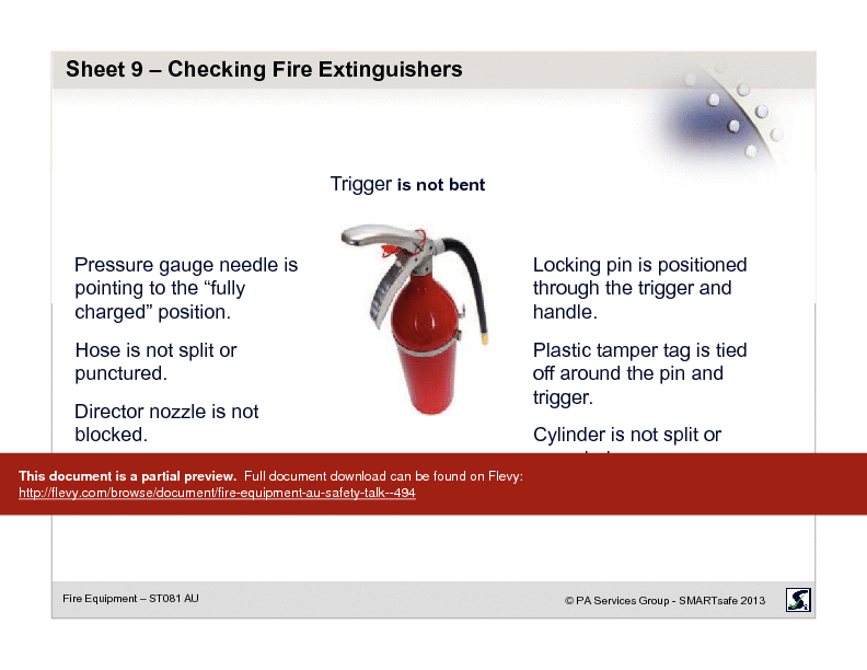 Fire Equipment AU - Safety Talk  (24-page PDF document) Preview Image