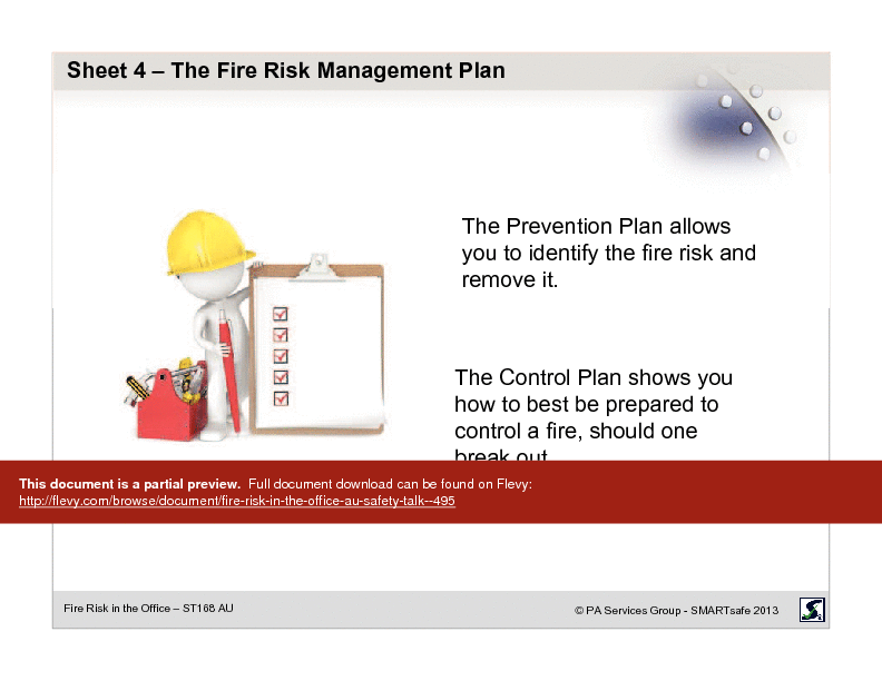 Fire Risk in the Office AU - Safety Talk  (19-page PDF document) Preview Image