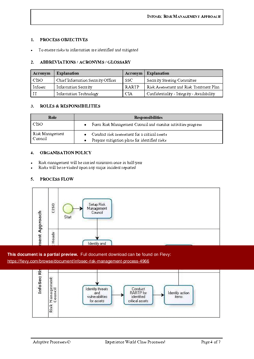 Infosec Risk Management Process (7-page Word document) Preview Image