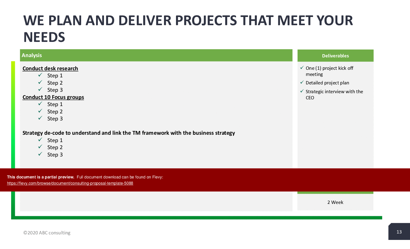 Consulting Proposal Template () Preview Image
