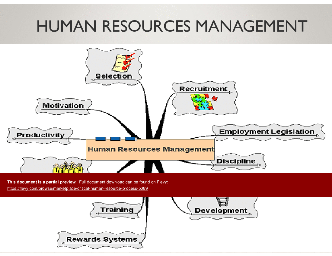 This is a partial preview of Critical Human Resource Process (26-slide PowerPoint presentation (PPT)). Full document is 26 slides. 