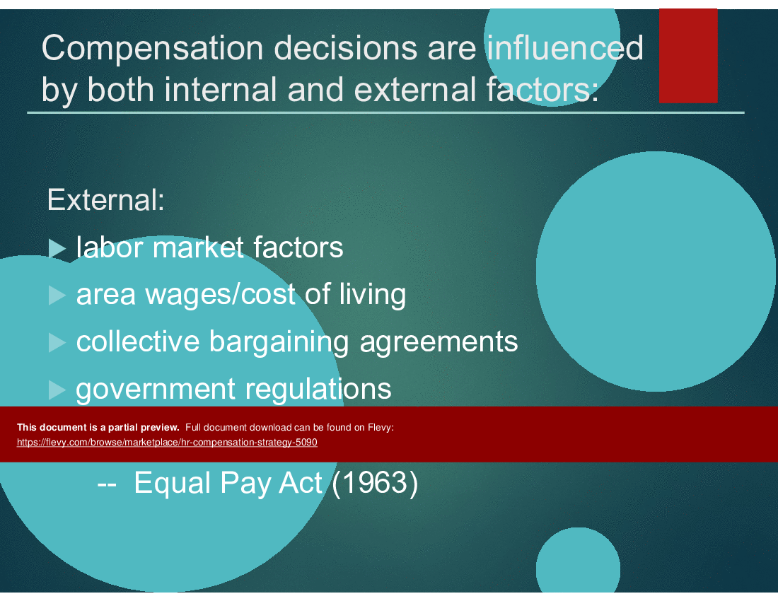 This is a partial preview of HR Compensation Strategy (20-slide PowerPoint presentation (PPT)). Full document is 20 slides. 