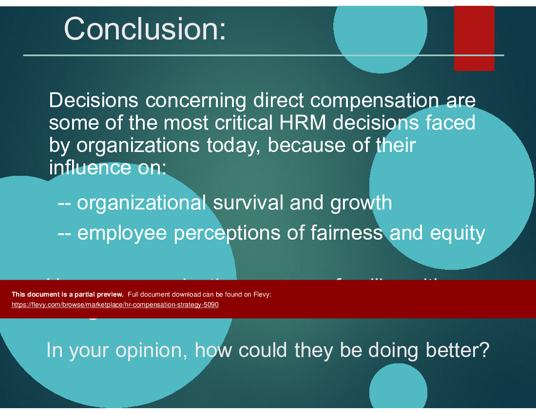 HR Compensation Strategy (20-slide PPT PowerPoint presentation (PPT)) Preview Image