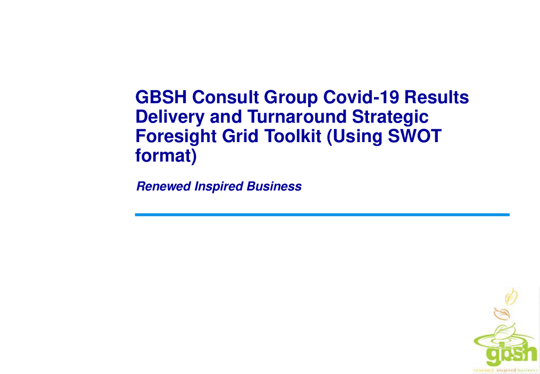 Stategic Foresight COVID-19 Return to Work Toolkit