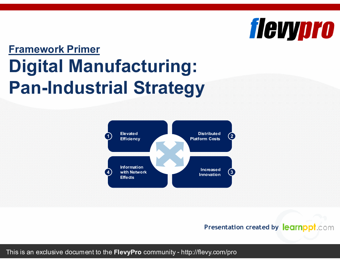 Digital Manufacturing: Pan-Industrial Strategy (21-slide PPT PowerPoint presentation (PPTX)) Preview Image
