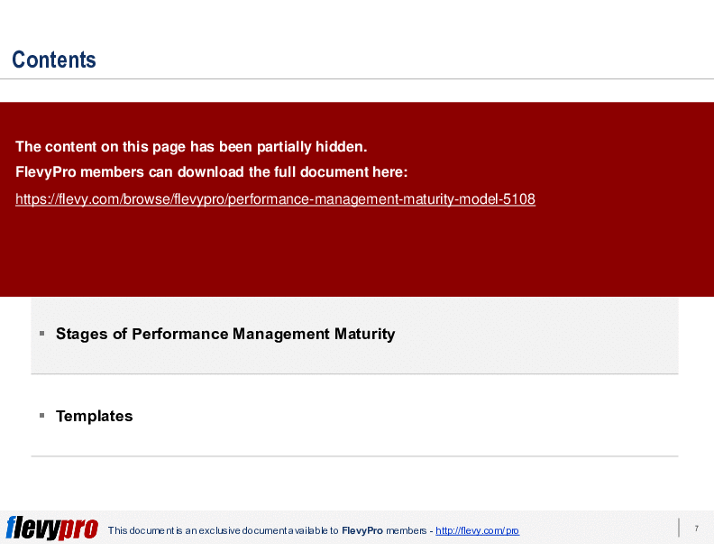 This is a partial preview of Performance Management Maturity Model (25-slide PowerPoint presentation (PPTX)). Full document is 25 slides. 