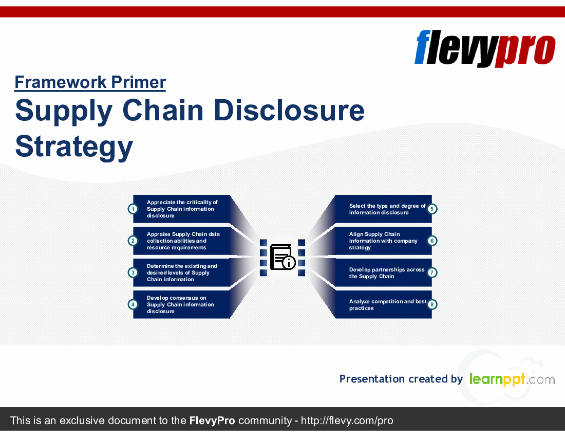This is a partial preview of Supply Chain Disclosure Strategy (26-slide PowerPoint presentation (PPTX)). Full document is 26 slides. 