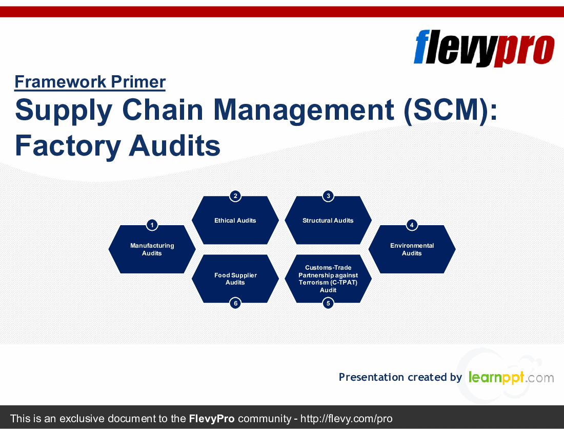 Supply Chain Management (SCM): Factory Audits (20-slide PowerPoint presentation (PPTX)) Preview Image