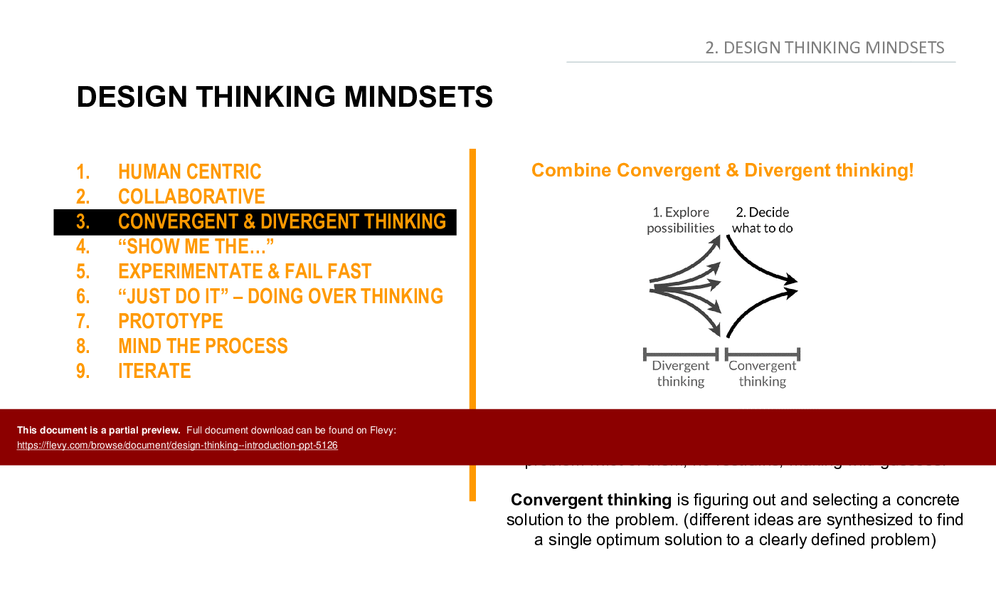 Design Thinking - Introduction (80-slide PPT PowerPoint presentation (PPTX)) Preview Image