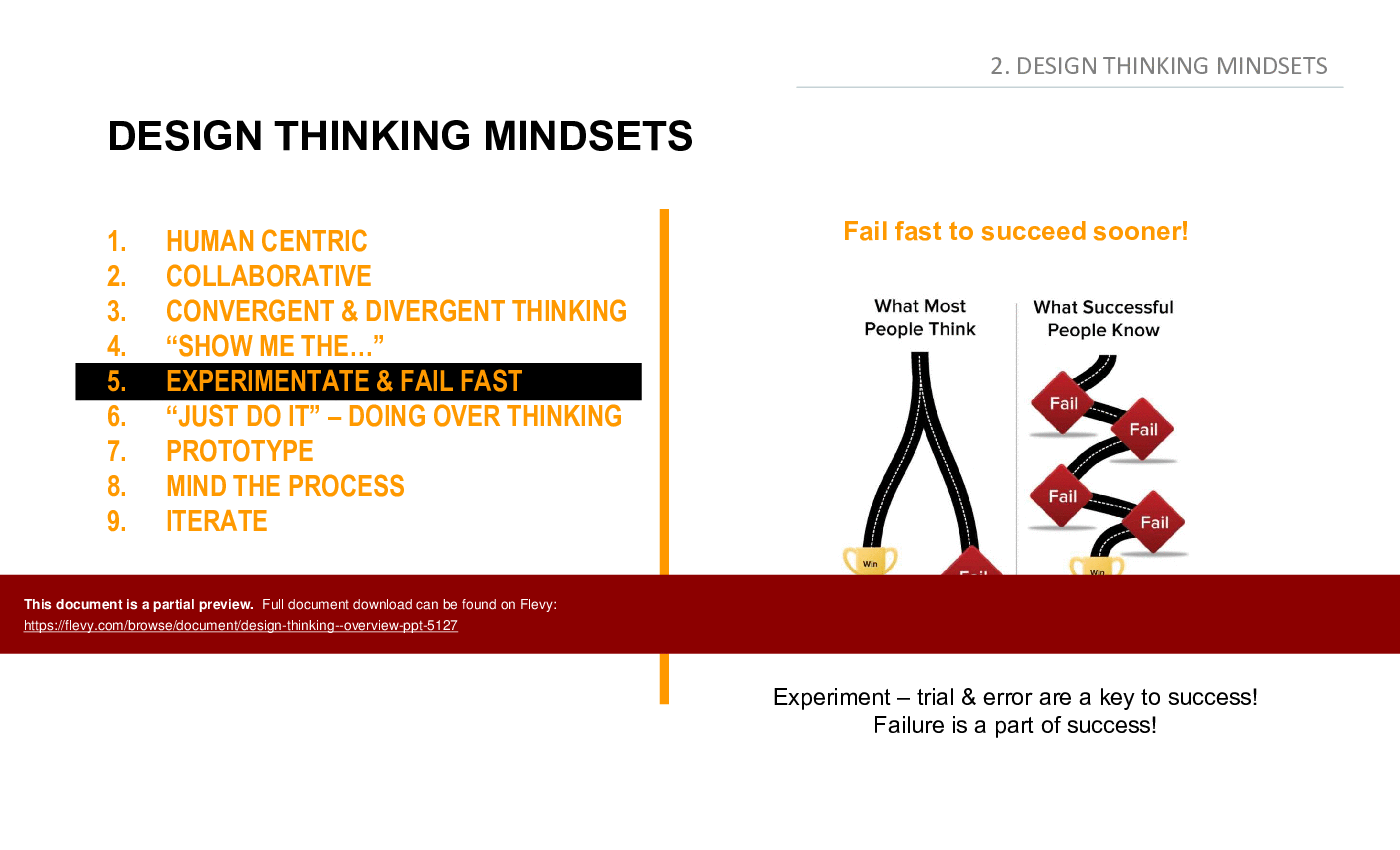Design Thinking - Overview (46-slide PowerPoint presentation (PPTX)) Preview Image