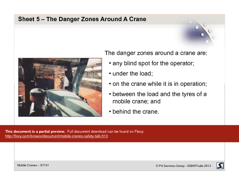 Mobile Cranes - Safety Talk (16-page PDF document) Preview Image