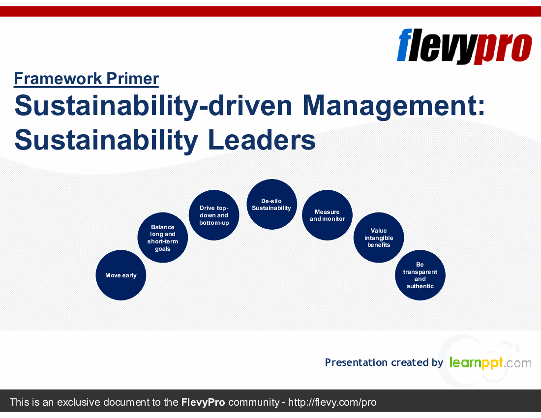 This is a partial preview of Sustainability-driven Management: Sustainability Leaders (25-slide PowerPoint presentation (PPTX)). Full document is 25 slides. 