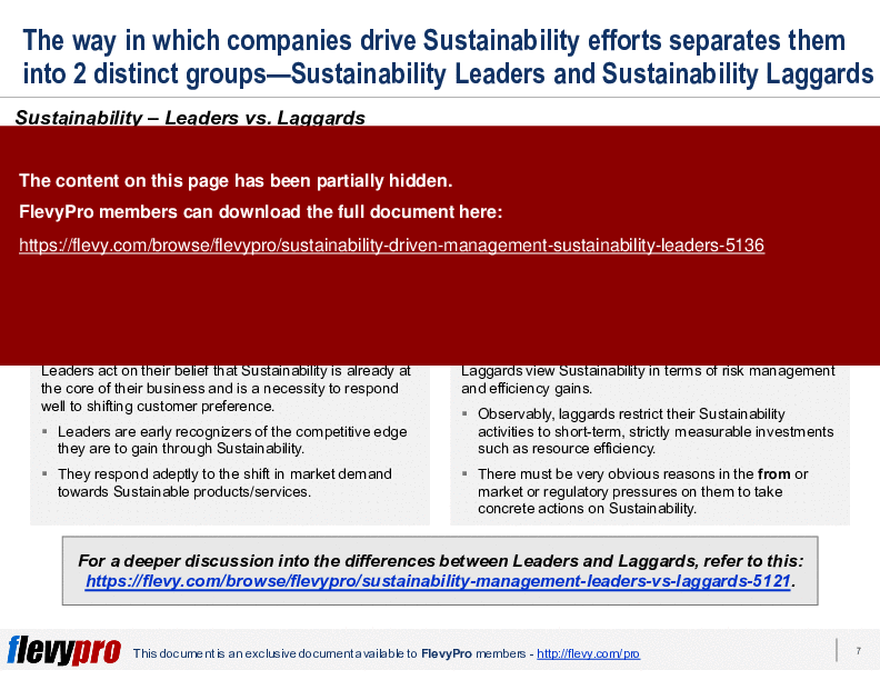 This is a partial preview of Sustainability-driven Management: Sustainability Leaders (25-slide PowerPoint presentation (PPTX)). Full document is 25 slides. 