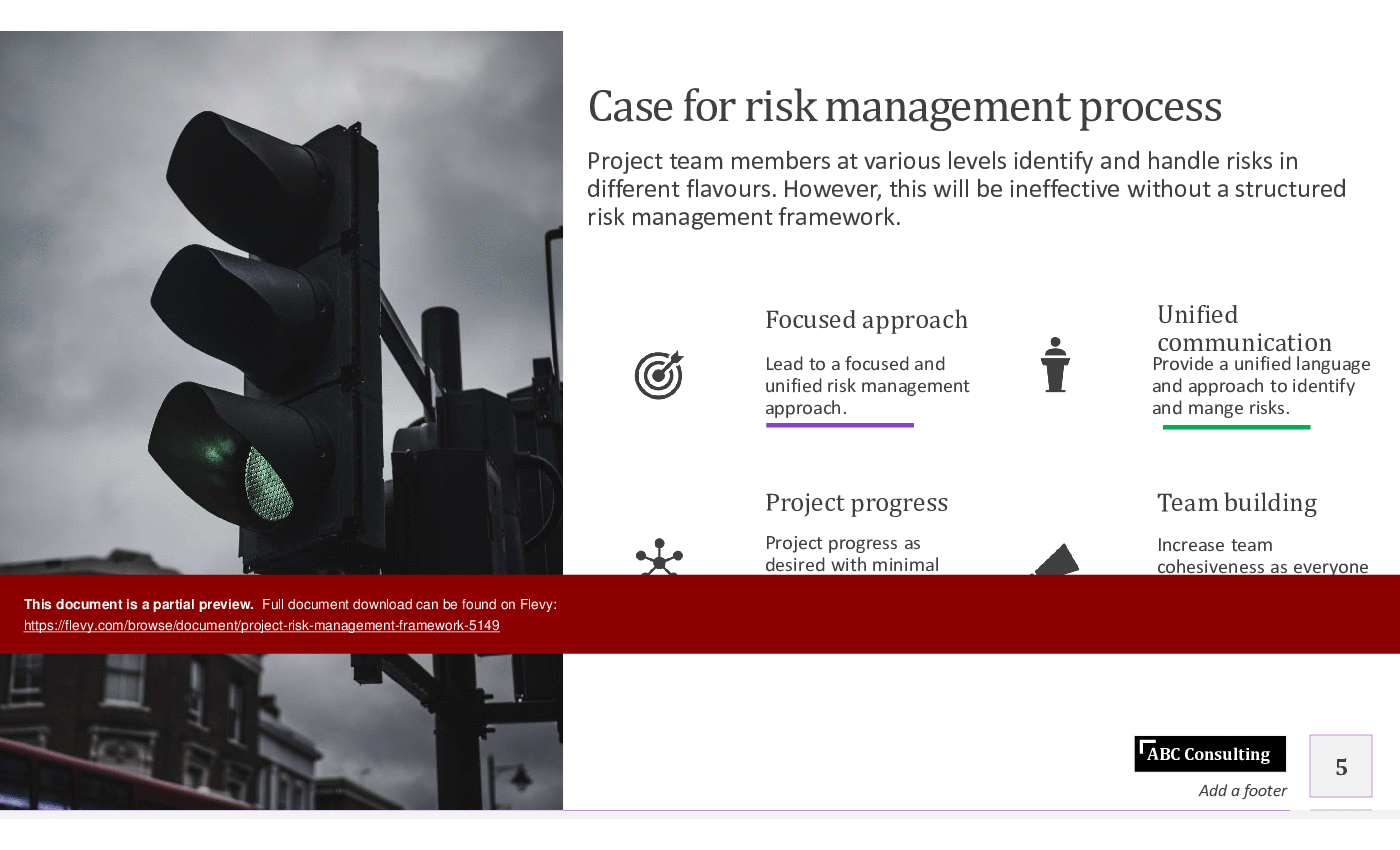 This is a partial preview of Project Risk Management Framework (16-slide PowerPoint presentation (PPTX)). Full document is 16 slides. 
