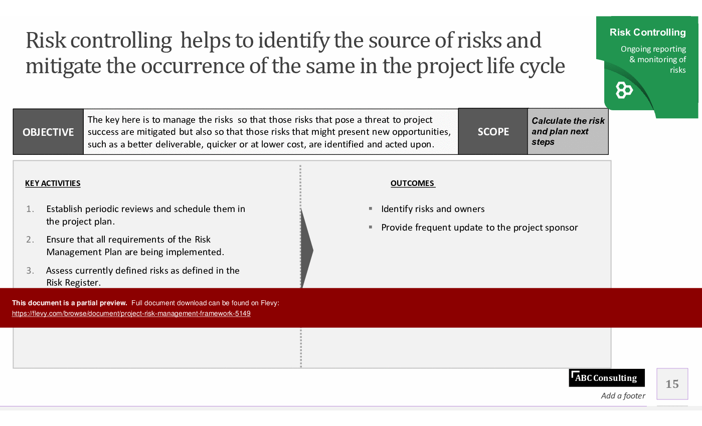 Project Risk Management Framework (16-slide PPT PowerPoint presentation (PPTX)) Preview Image