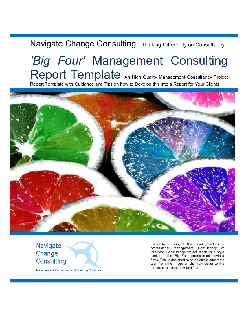 This is a partial preview of Management Consulting Report Template ('Big 4' Style) (29-page Word document). Full document is 29 pages. 