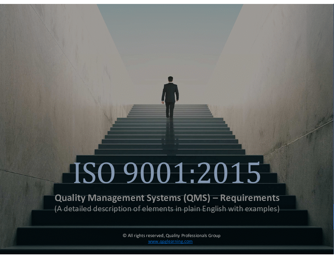ISO 9001:2015 (QMS) - Understand the Standard (with notes) (95-slide PowerPoint presentation (PPTX)) Preview Image