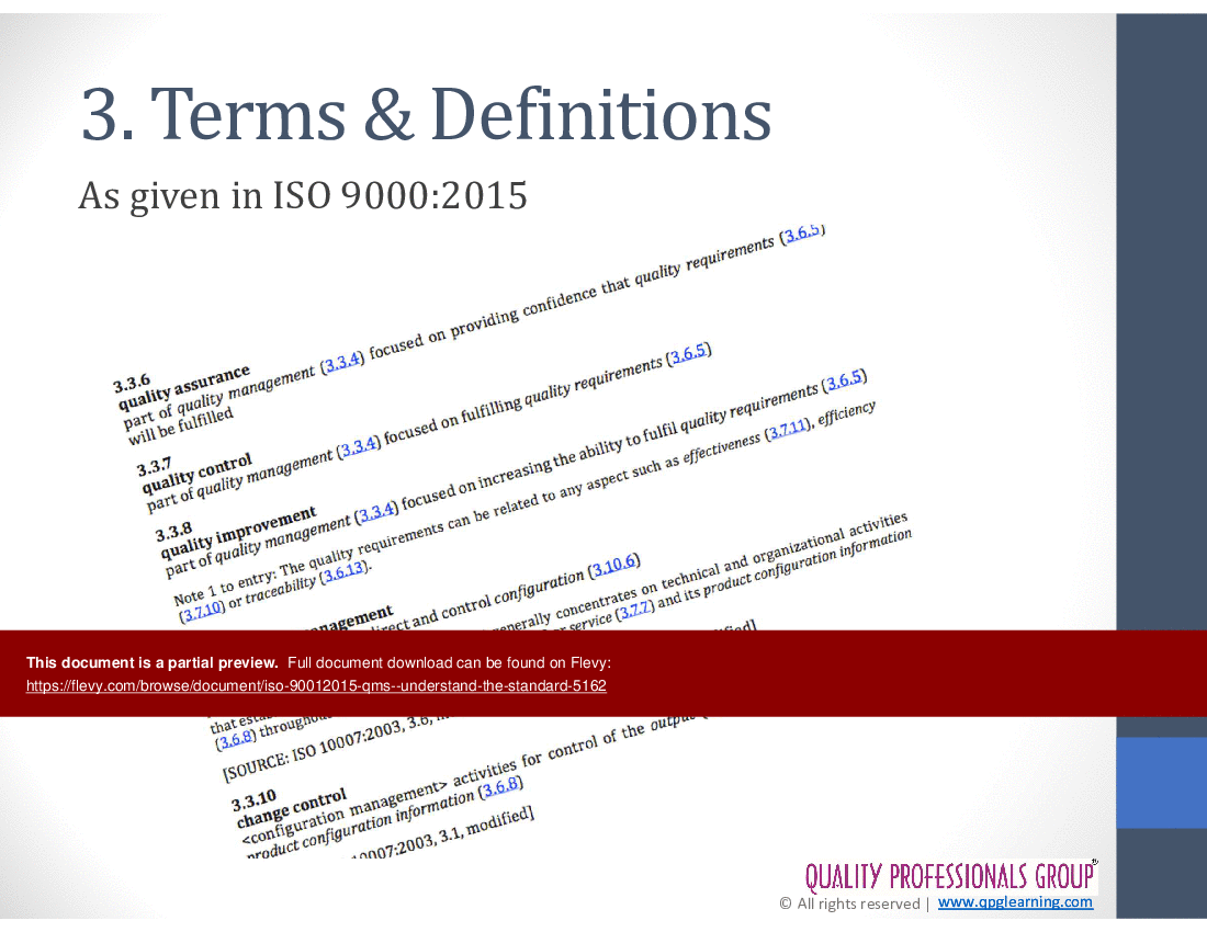 This is a partial preview of ISO 9001:2015 (QMS) - Understand the Standard (with notes) (95-slide PowerPoint presentation (PPTX)). Full document is 95 slides. 