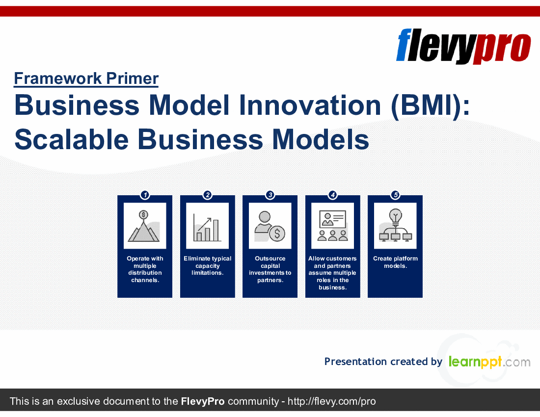 Business Model Innovation (BMI):  Scalable Business Models (29-slide PowerPoint presentation (PPTX)) Preview Image