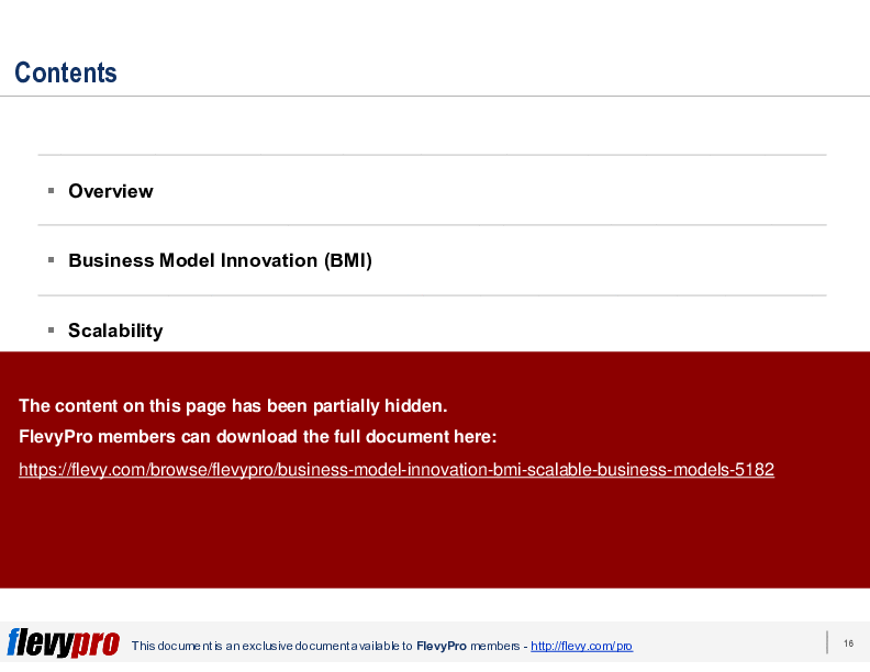 Business Model Innovation (BMI):  Scalable Business Models (29-slide PPT PowerPoint presentation (PPTX)) Preview Image