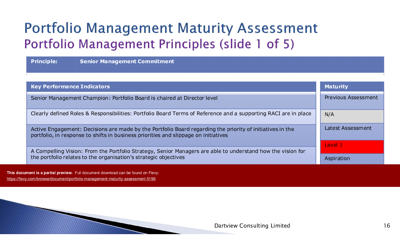 Portfolio Management Maturity Assessment (34-slide PPT PowerPoint presentation (PPTX)) Preview Image