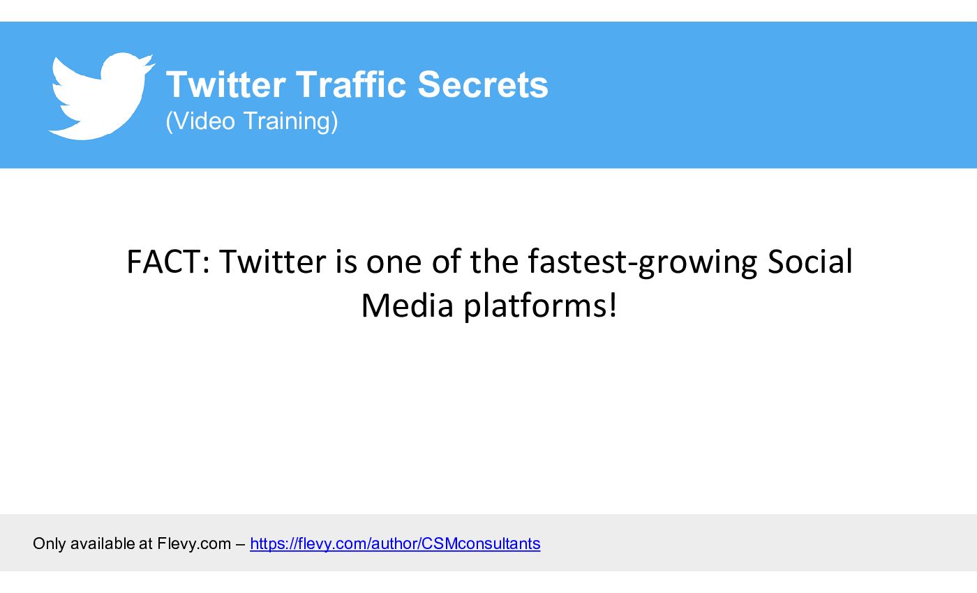 Twitter Traffic Secrets (Video Training)