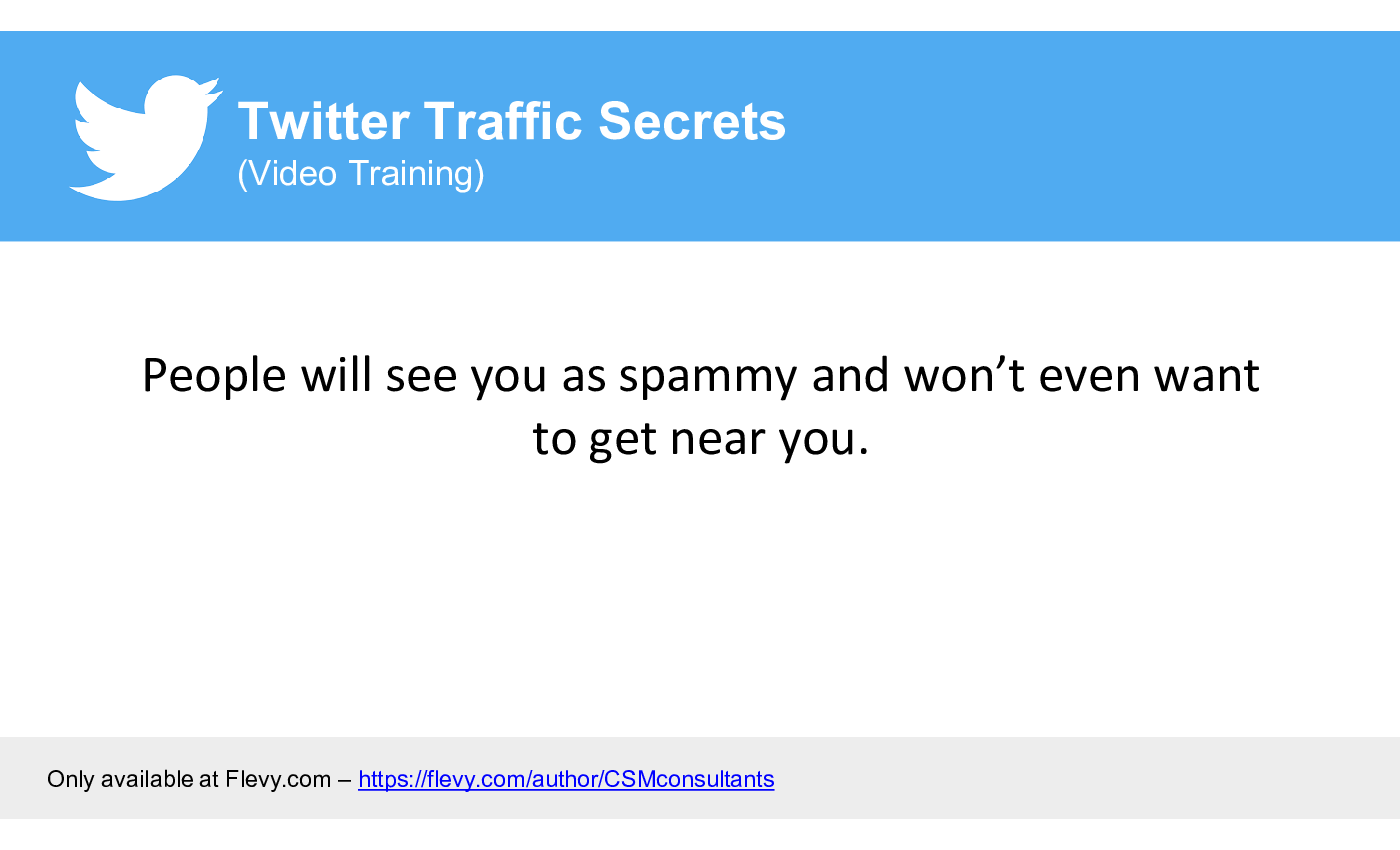 Twitter Traffic Secrets (Video Training) (10-slide PPT PowerPoint presentation (PPTX)) Preview Image