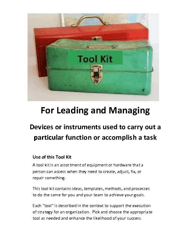 Tool Kit - For Leading and Managing (54-page Word document) Preview Image