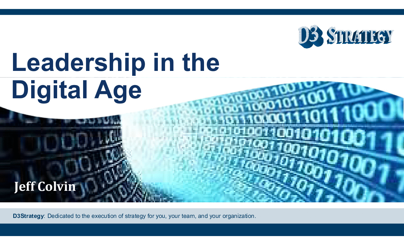 Leadership in the Digital Age (24-slide PPT PowerPoint presentation (PPTX)) Preview Image