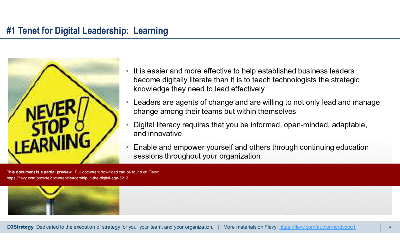 This is a partial preview of Leadership in the Digital Age (24-slide PowerPoint presentation (PPTX)). Full document is 24 slides. 