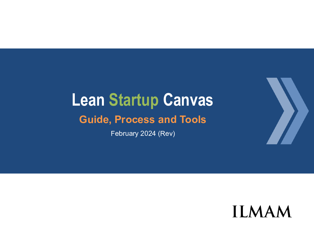 Lean Startup Canvas: Guide, Process and Tools (56-slide PowerPoint presentation (PPTX)) Preview Image