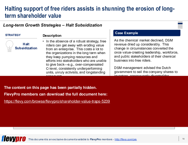 Shareholder Value Traps (29-slide PPT PowerPoint presentation (PPTX)) Preview Image