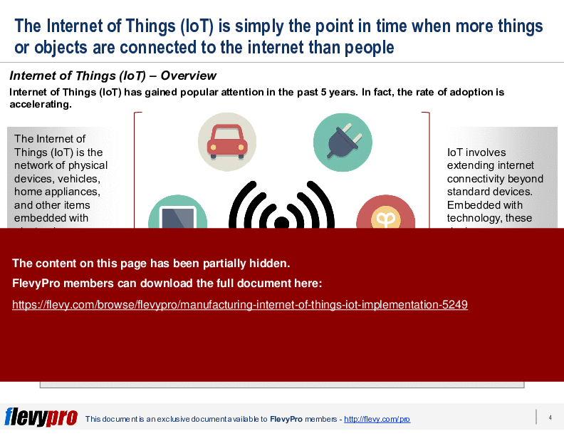This is a partial preview of Manufacturing: Internet of Things (IoT) Implementation (25-slide PowerPoint presentation (PPTX)). Full document is 25 slides. 