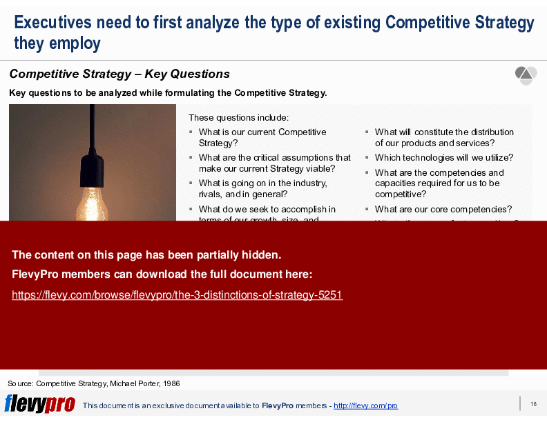 The 3 Distinctions of Strategy (22-slide PPT PowerPoint presentation (PPTX)) Preview Image