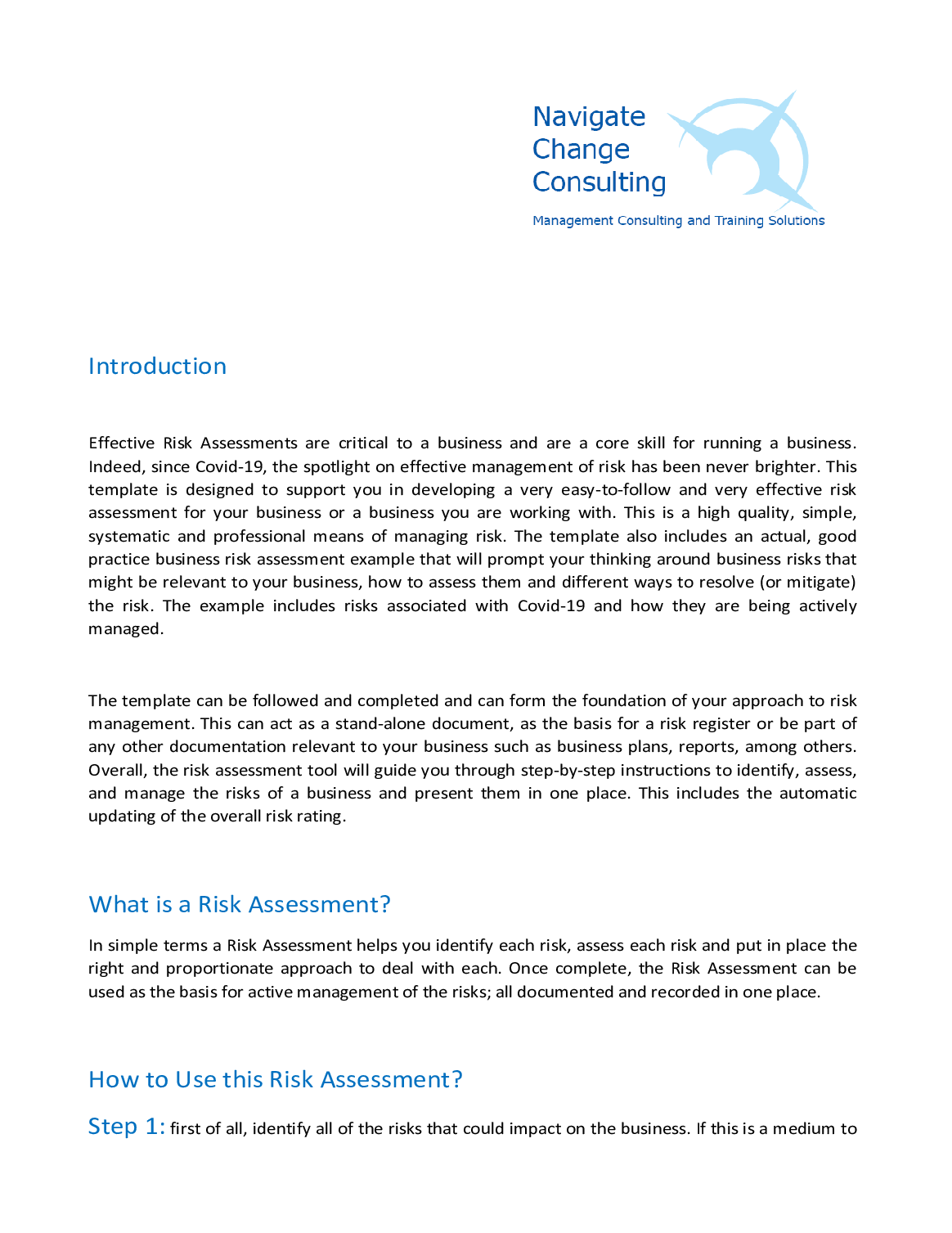 Business Risk Assessment Template and Good Practice Example (Excel template (XLSX)) Preview Image