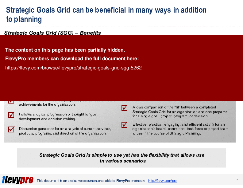 Strategic Goals Grid (SGG) (26-slide PPT PowerPoint presentation (PPTX)) Preview Image