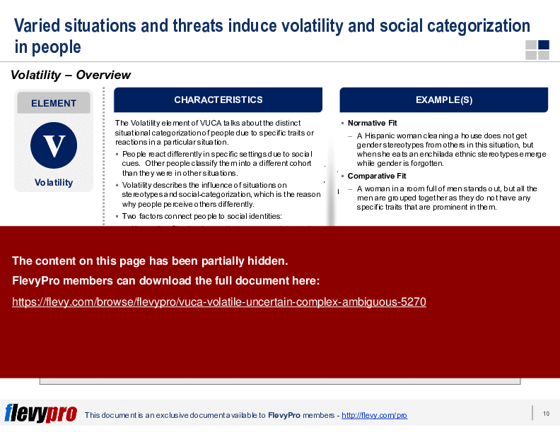 VUCA (Volatile, Uncertain, Complex, Ambiguous) (26-slide PowerPoint presentation (PPTX)) Preview Image