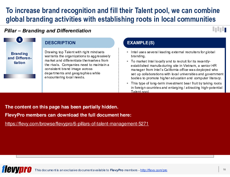 6 Pillars of Talent Management (25-slide PPT PowerPoint presentation (PPTX)) Preview Image