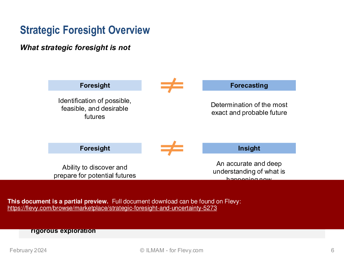 This is a partial preview of Strategic Foresight and Uncertainty (51-slide PowerPoint presentation (PPTX)). Full document is 51 slides. 