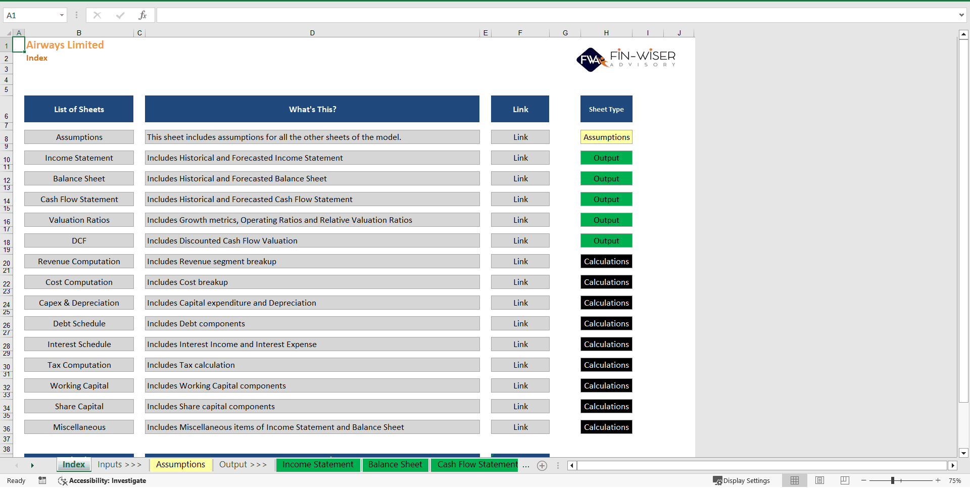 Airlines Discounted Cash Flow (DCF) Valuation Model (Excel template (XLSM)) Preview Image