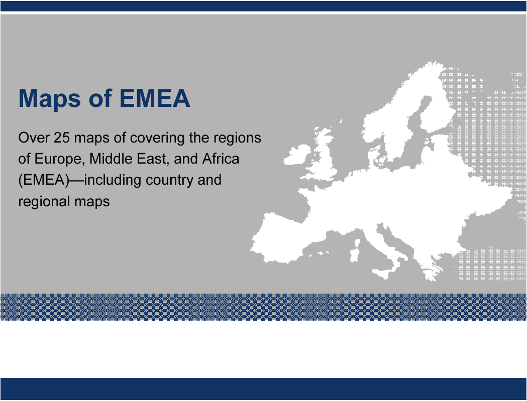 This is a partial preview of PowerPoint Maps of EMEA (49-slide PowerPoint presentation (PPT)). Full document is 49 slides. 