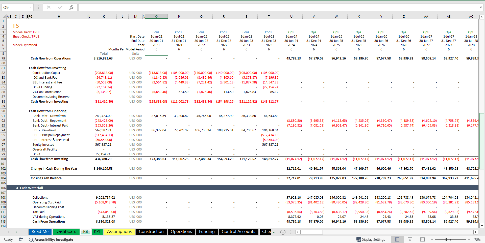 Project Finance - Toll Road - Build and Operate Model (Excel template (XLSM)) Preview Image