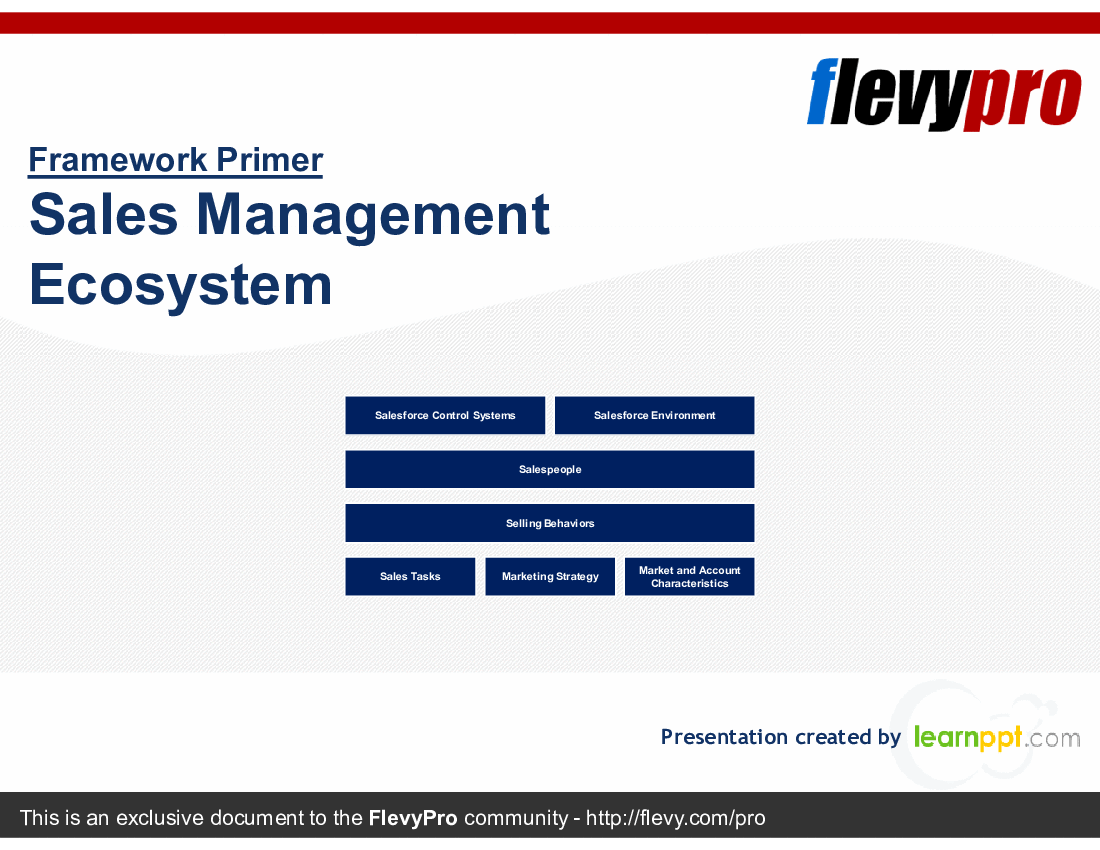 This is a partial preview of Sales Management Ecosystem (27-slide PowerPoint presentation (PPTX)). Full document is 27 slides. 