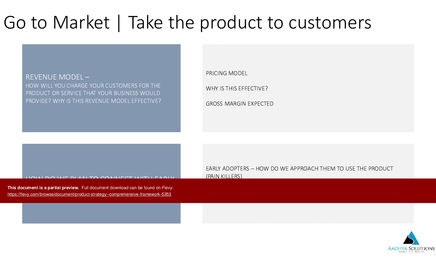 Product Strategy - Comprehensive Framework (21-slide PPT PowerPoint presentation (PPTX)) Preview Image