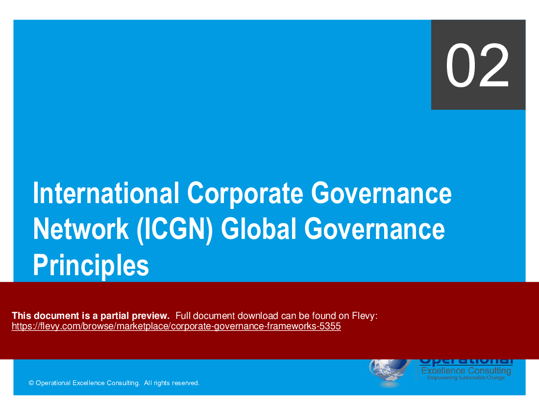 Corporate Governance Frameworks (113-slide PowerPoint presentation (PPTX)) Preview Image